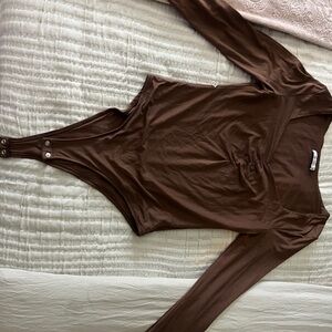 Brown Long Sleeve Women's Top
